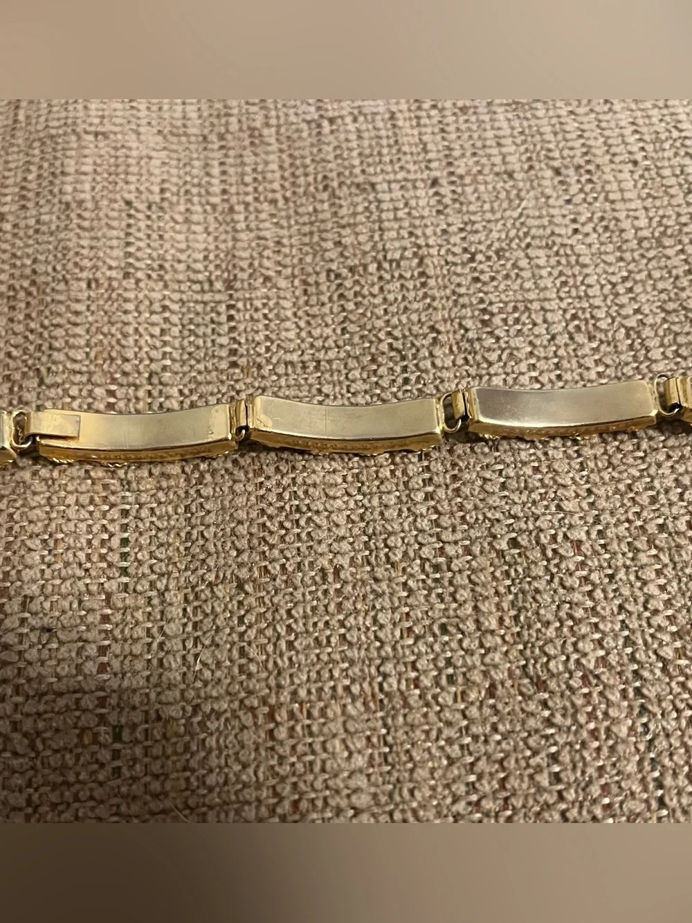 Vintage Italian Micro Mosaic Millefiori Panel Link Bracelet Gold Tone